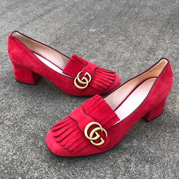 ❌SOLD ❌Gucci Marmont Red mid heels - Picture 1 of 8
